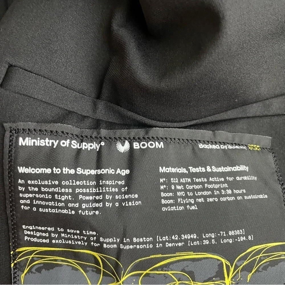 Ministry of Supply x Boom Supersonic Men’s Kinetic Blazer Size Medium New